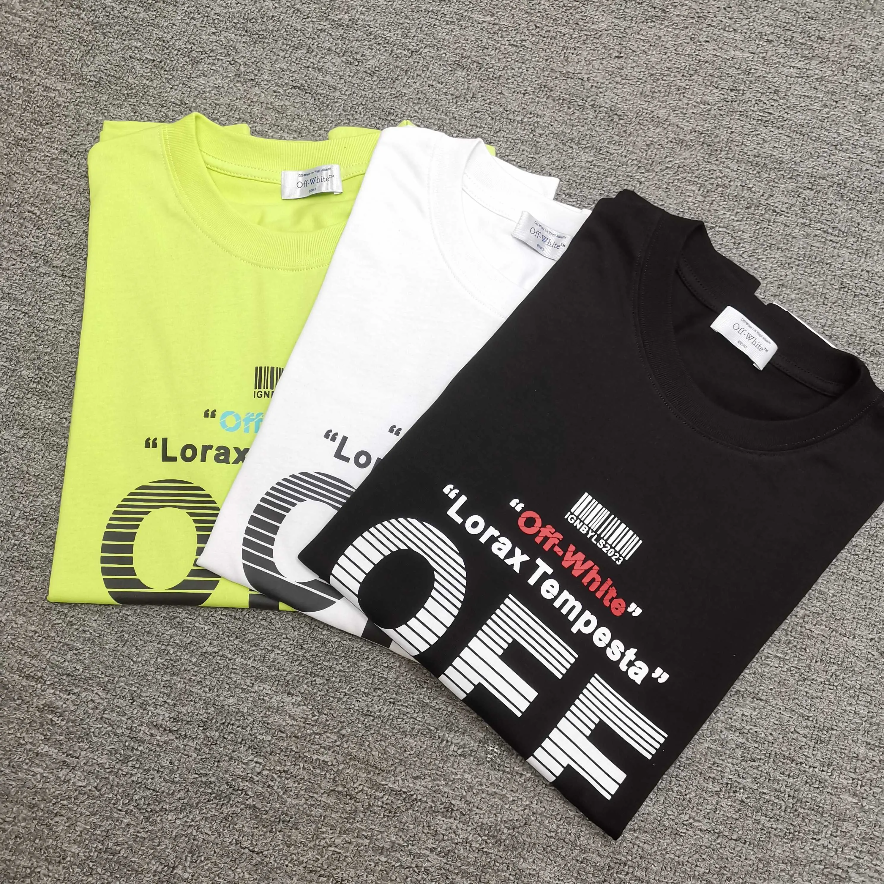 off white new back arrow graffiti loose version short-sleeved T-shirt Size: S M L XL Color: Black White Green P240